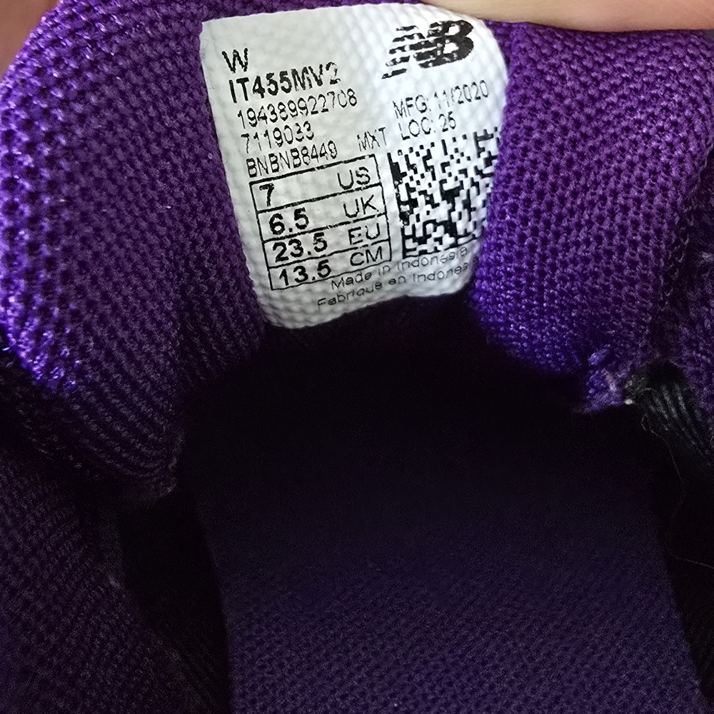 New Balance Purple Sneakers Size 7 - Picture 7 of 7